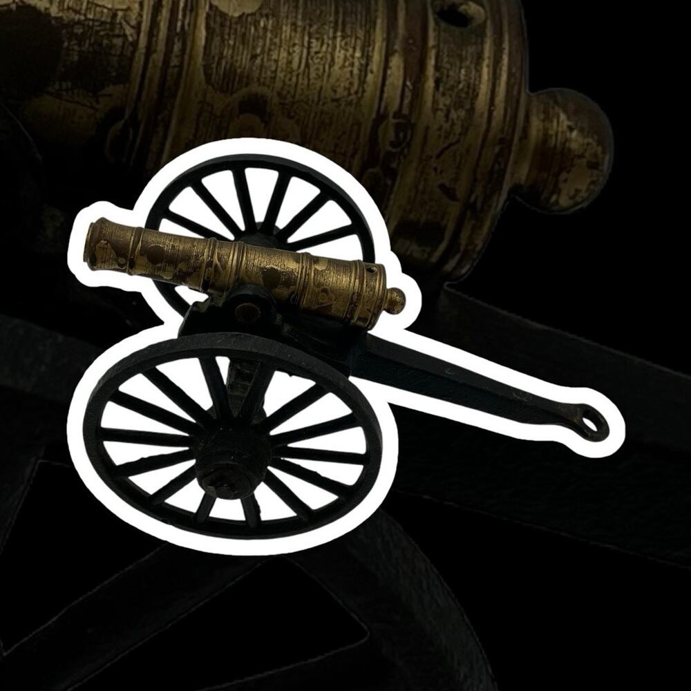Vintage MOUNT VERNON VA. Cast Iron Cannon W/Solid Brass Barrel